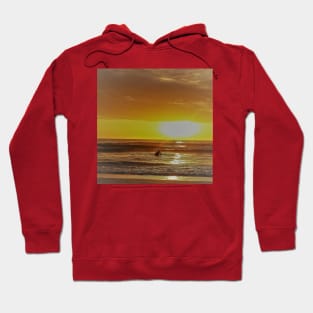 Surfer Watching Sunrise On Cocoa Beach, FL Hoodie